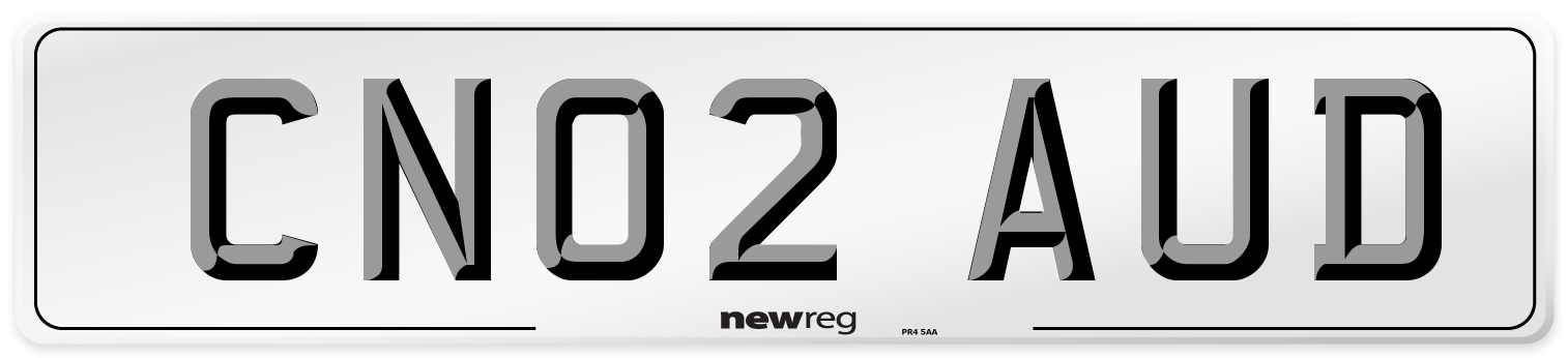 CN02 AUD Number Plate from New Reg